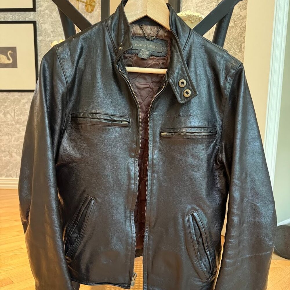 Vintage Banana Republic Leather Jacket Mens XS